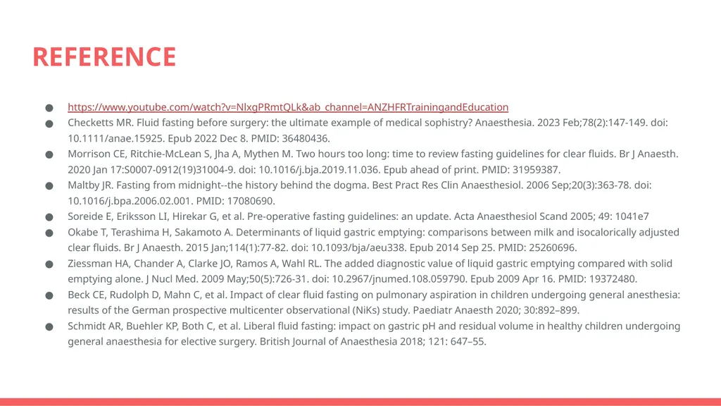 Preoperative Fasting Hannah Liu Topic For patients - slide 64 of 69