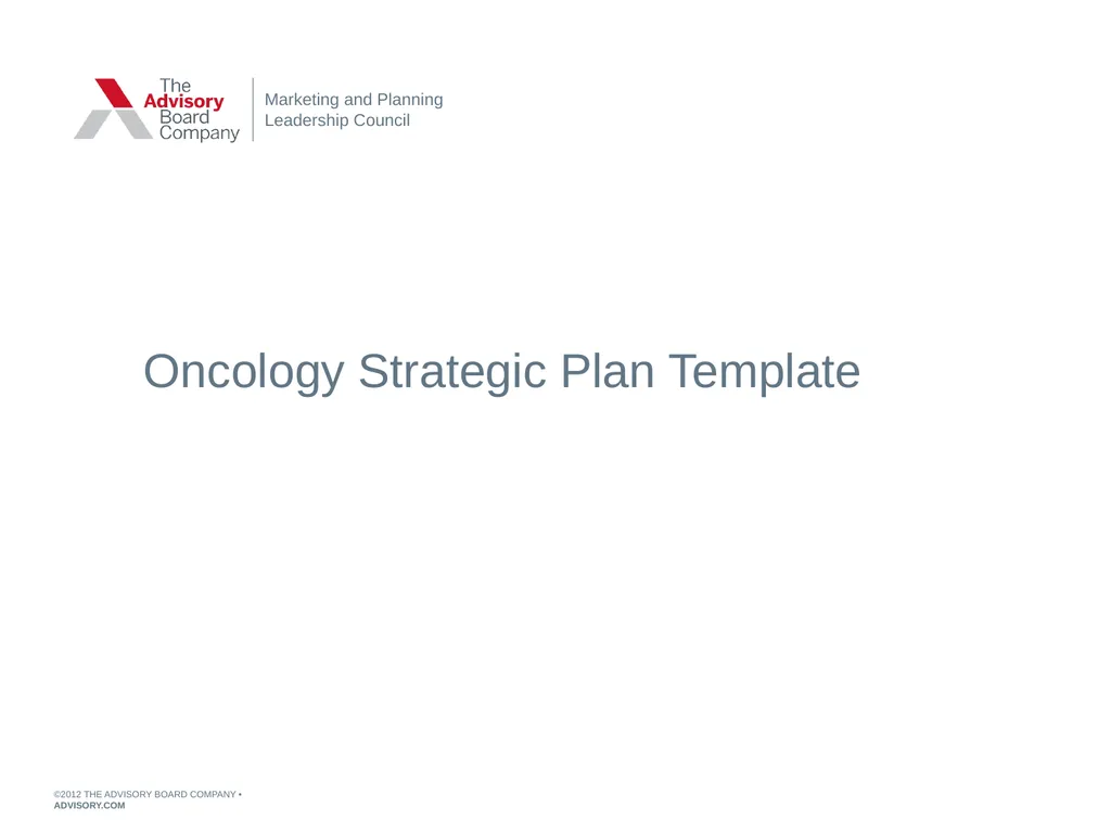 Oncology Strategic Plan Template Marketing and