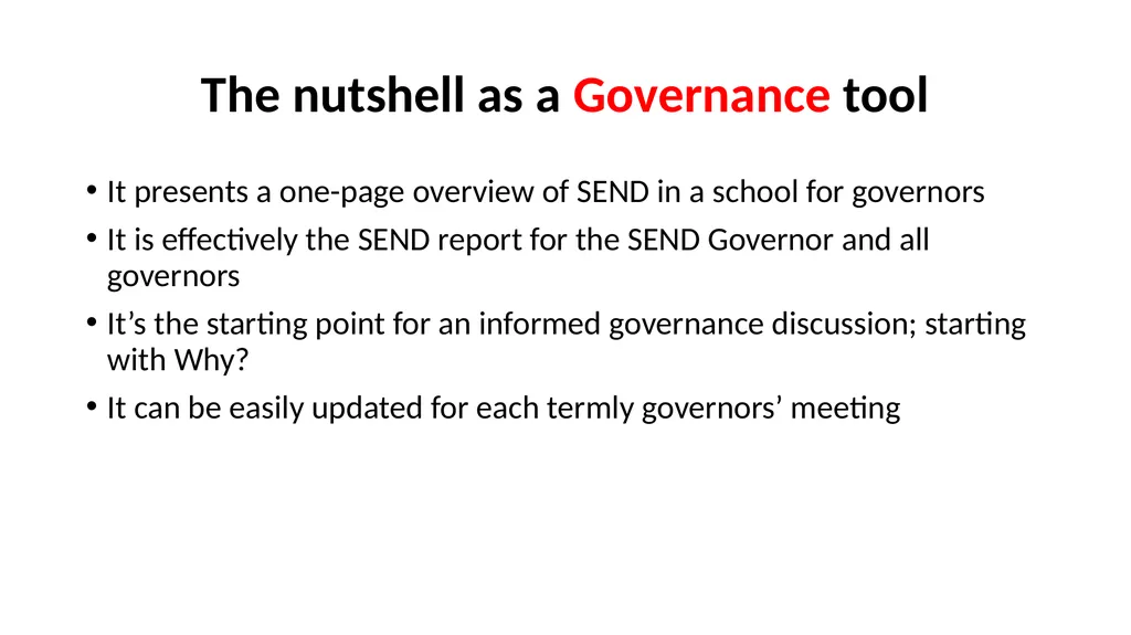 SEND in a Nutshell Malcolm Reeve - National Leader - slide 15 of 33