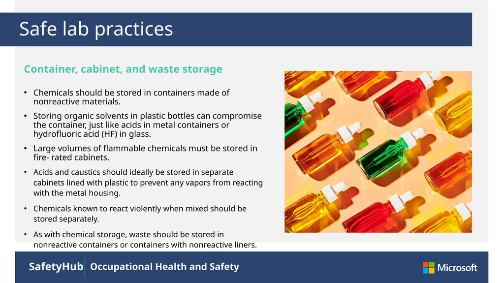 Safe Lab Practices A research laboratory is a - slide 4 of 4