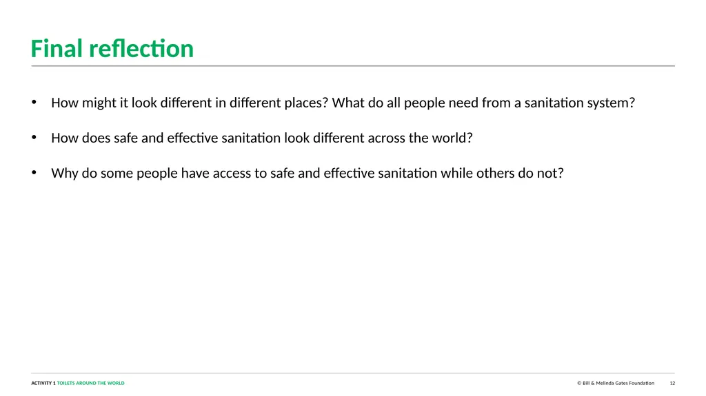 ACTIVITY 1 TOILETS AROUND THE WORLD 1 Note for - slide 12 of 12