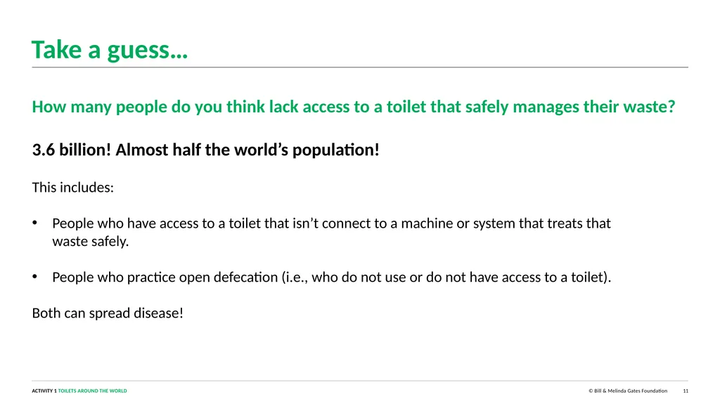 ACTIVITY 1 TOILETS AROUND THE WORLD 1 Note for - slide 11 of 12