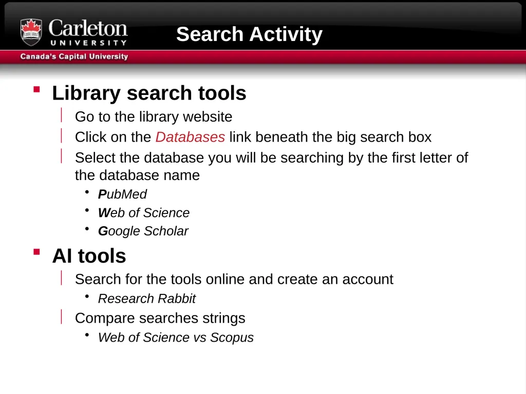 Research Question formulation Literature searching - slide 30 of 31