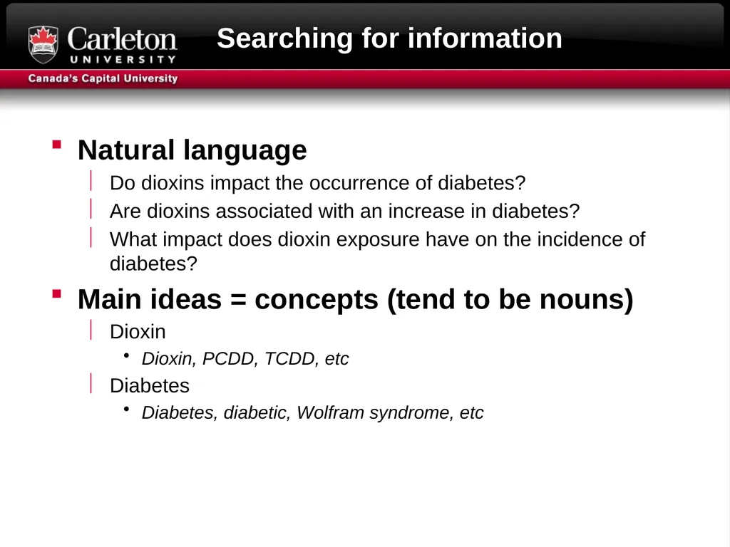 Research Question formulation Literature searching - slide 20 of 31
