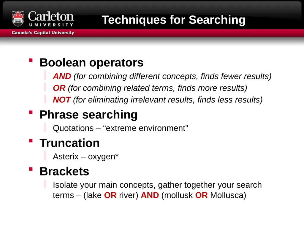 Research Question formulation Literature searching - slide 22 of 31