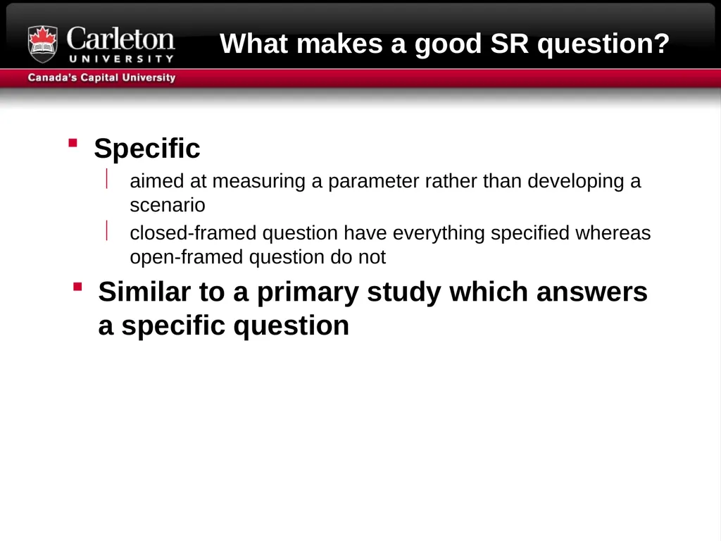 Research Question formulation Literature searching - slide 5 of 31