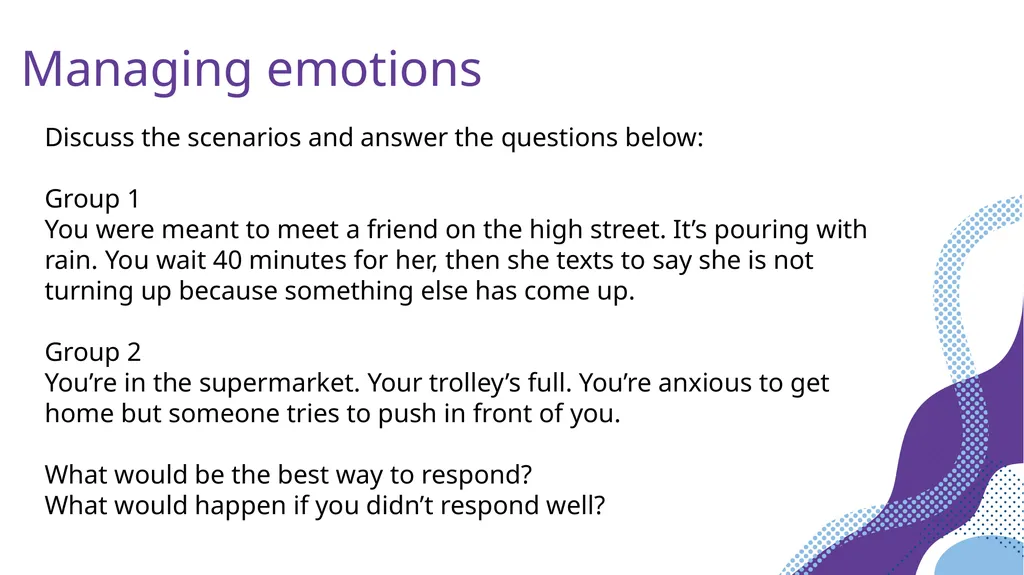 Session 3 Managing Emotions Aim: to identify our - slide 15 of 20