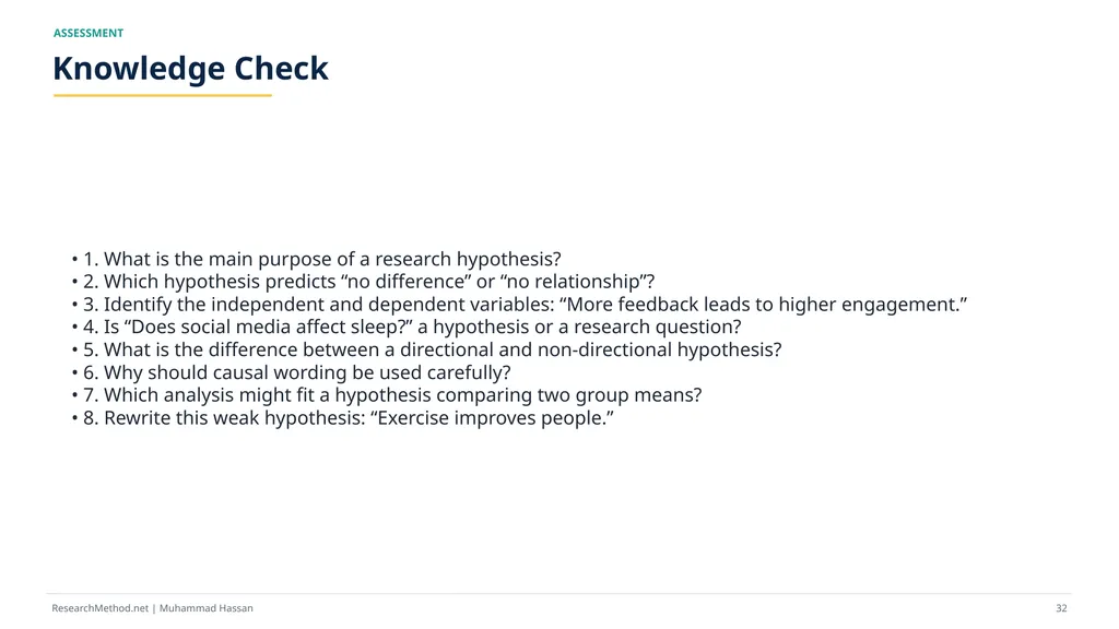 How to Write Research Hypotheses A - slide 32 of 36