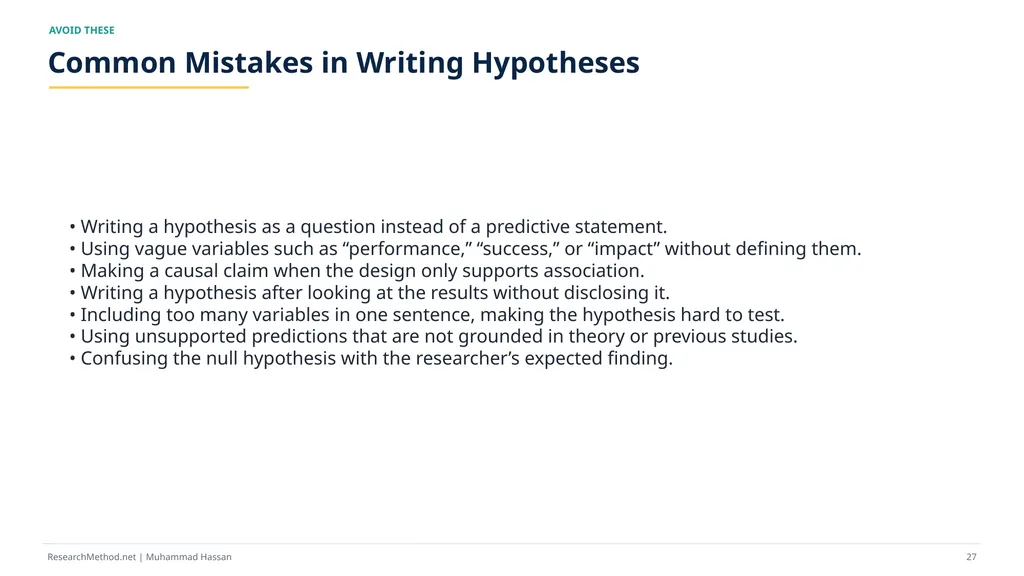 How to Write Research Hypotheses A - slide 27 of 36