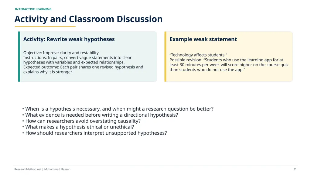 How to Write Research Hypotheses A - slide 31 of 36