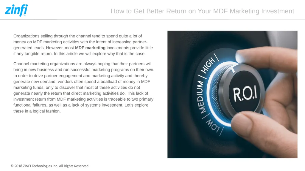 How to Get Better Return on Your MDF Marketing - slide 2 of 7