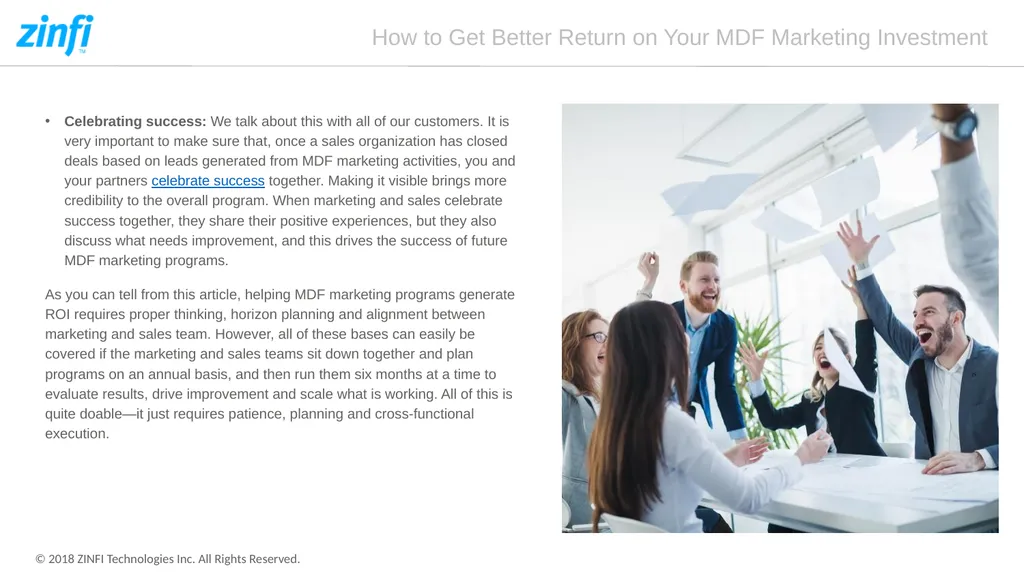 How to Get Better Return on Your MDF Marketing - slide 6 of 7