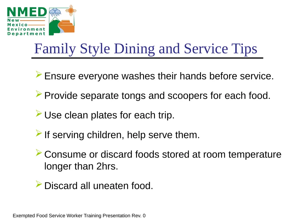 Food Handler Training For Exempted Food Service - slide 33 of 39