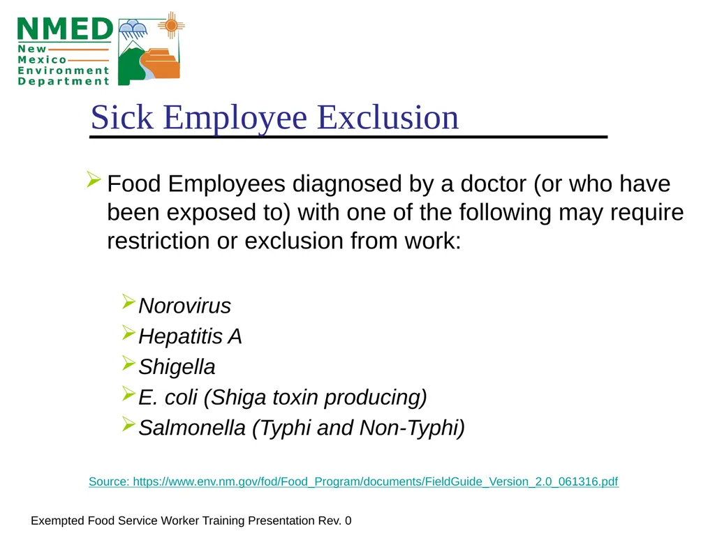 Food Handler Training For Exempted Food Service - slide 12 of 39