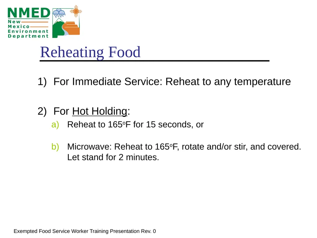 Food Handler Training For Exempted Food Service - slide 37 of 39
