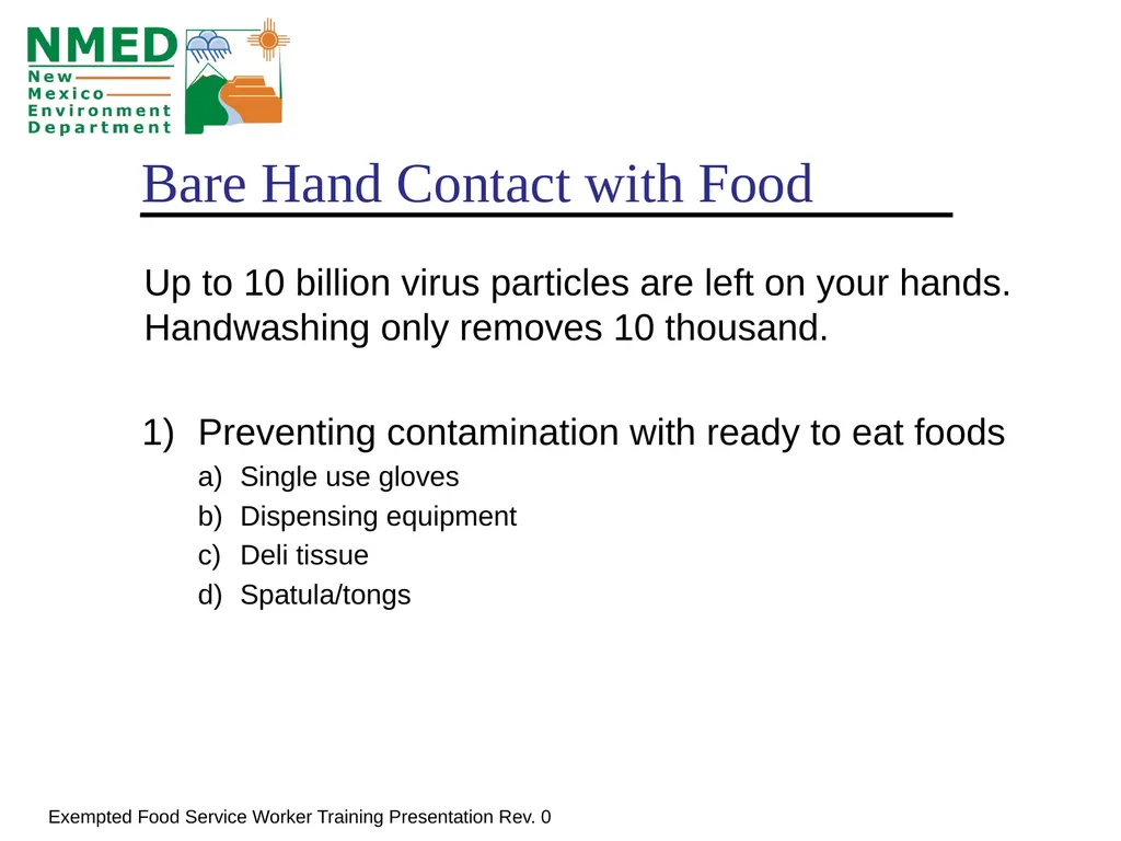Food Handler Training For Exempted Food Service - slide 17 of 39