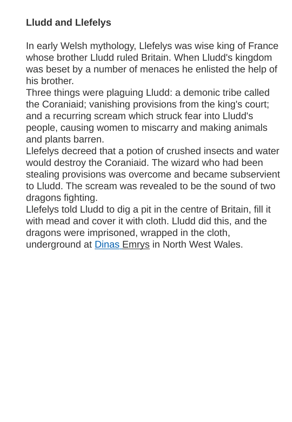 Wales is famous for having old legends and - slide 29 of 42