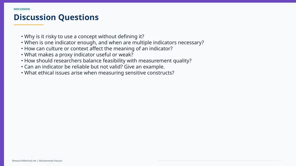 Concepts, Constructs and Indicators in Research A - slide 29 of 35