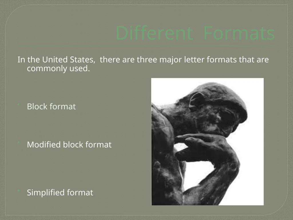Business Letter Formats Mini-Lesson #20 Created by - slide 2 of 12