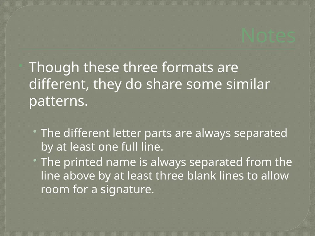 Business Letter Formats Mini-Lesson #20 Created by - slide 11 of 12