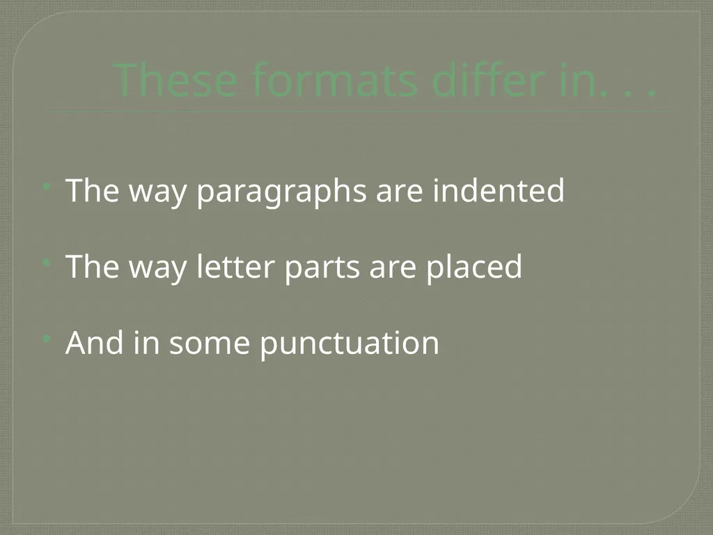Business Letter Formats Mini-Lesson #20 Created by - slide 3 of 12