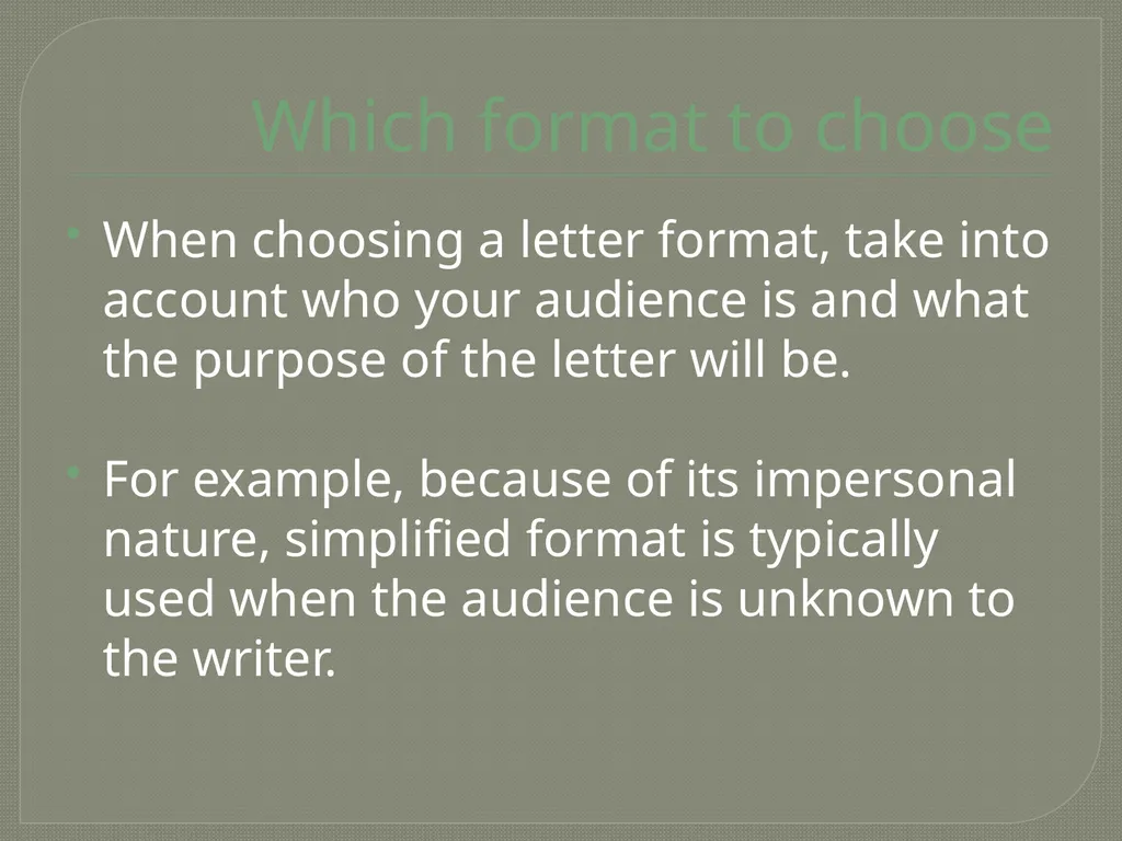 Business Letter Formats Mini-Lesson #20 Created by - slide 10 of 12