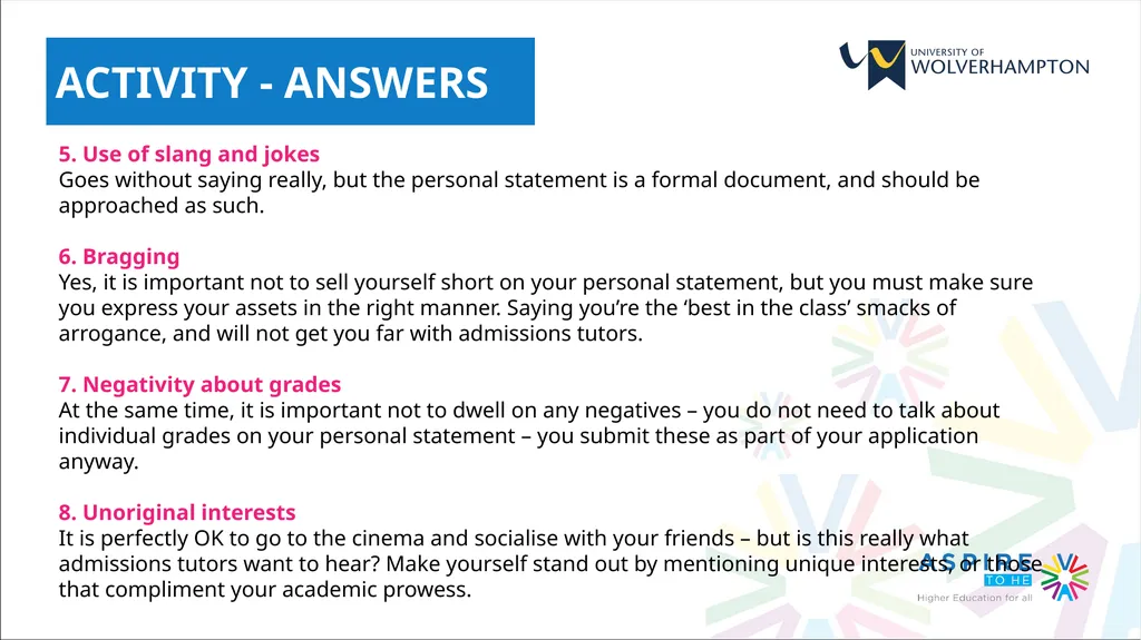 YEAR 13 SESSION 1: APPLYING TO UNIVERSITY SESSION - slide 23 of 28