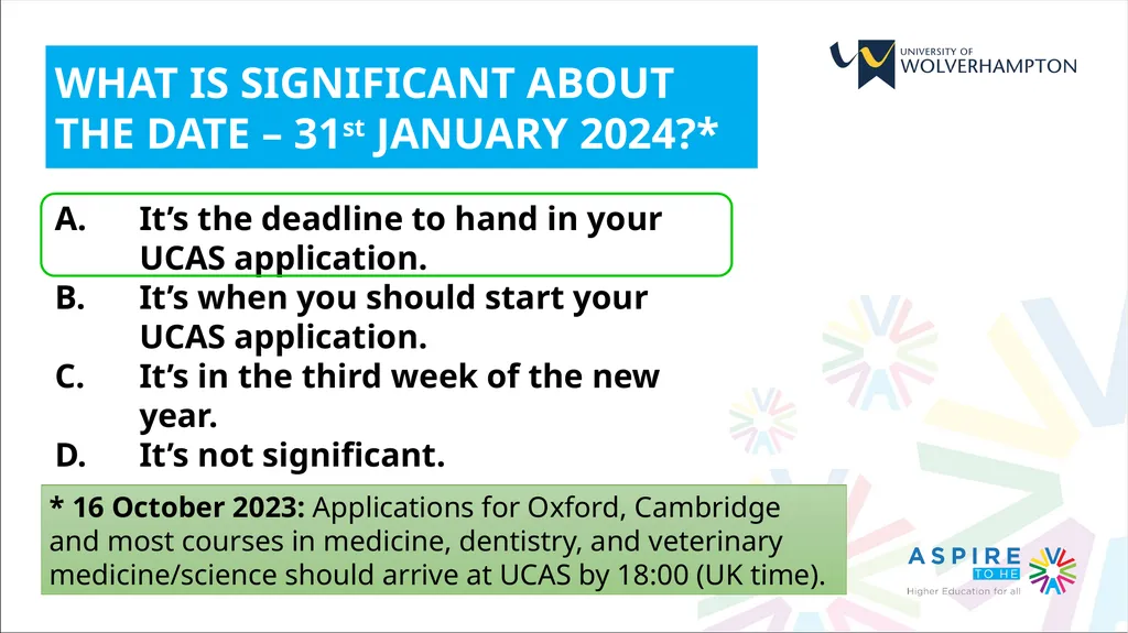 YEAR 13 SESSION 1: APPLYING TO UNIVERSITY SESSION - slide 7 of 28