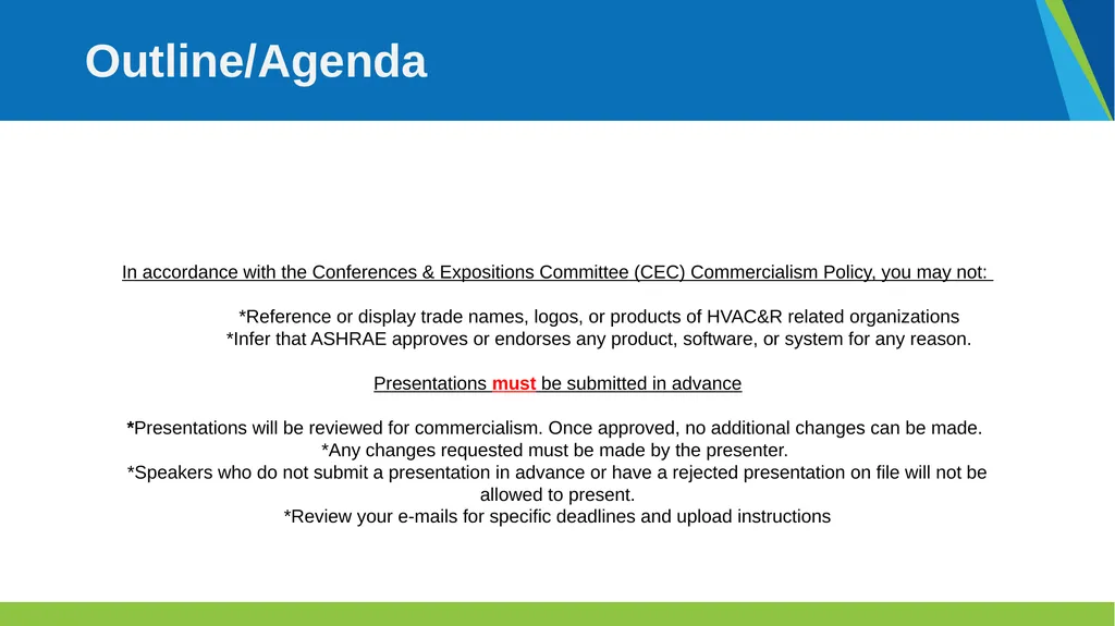 Instructions Sessions start with all presenters - slide 8 of 9