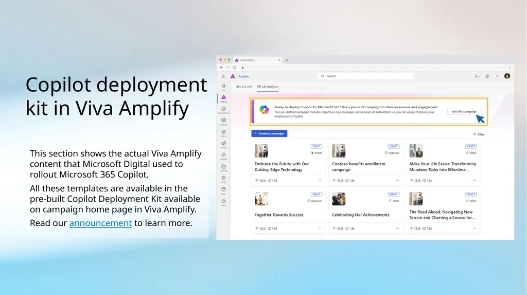 HOW MICROSOFT DOES IT Using Microsoft Viva Amplify - slide 7 of 11