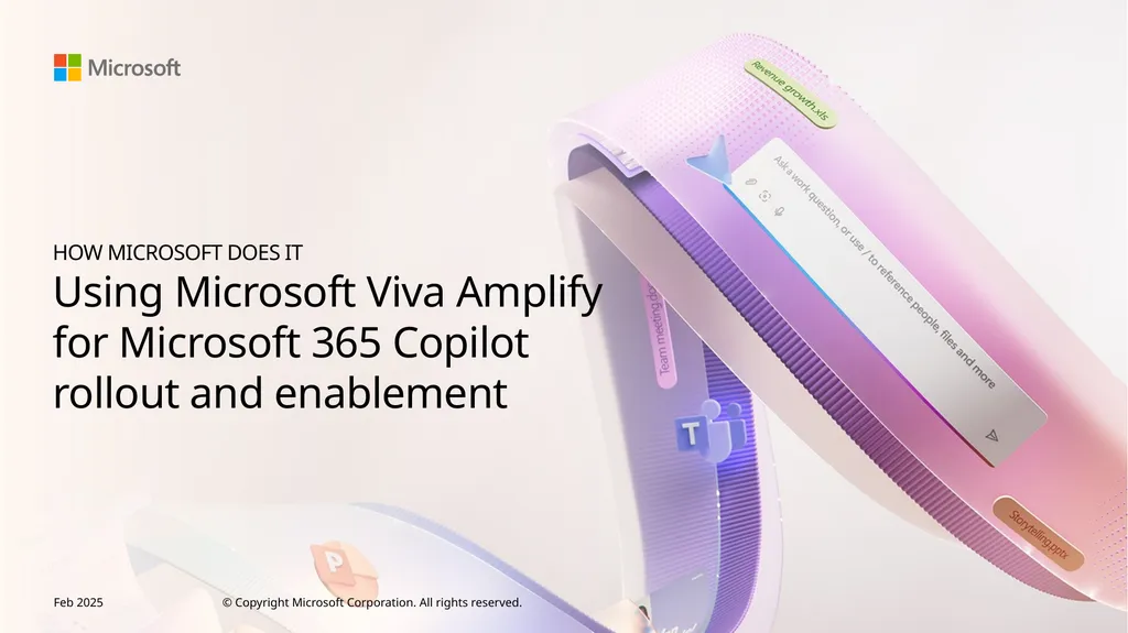 HOW MICROSOFT DOES IT Using Microsoft Viva Amplify - slide 1 of 11
