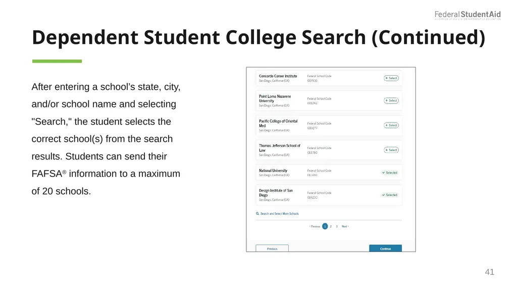 2025–26 FAFSA® Overview October 2024 Dependent - slide 41 of 103