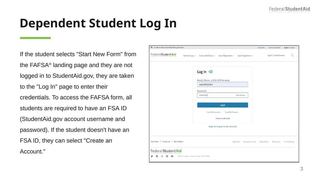 2025–26 FAFSA® Overview October 2024 Dependent - slide 3 of 103