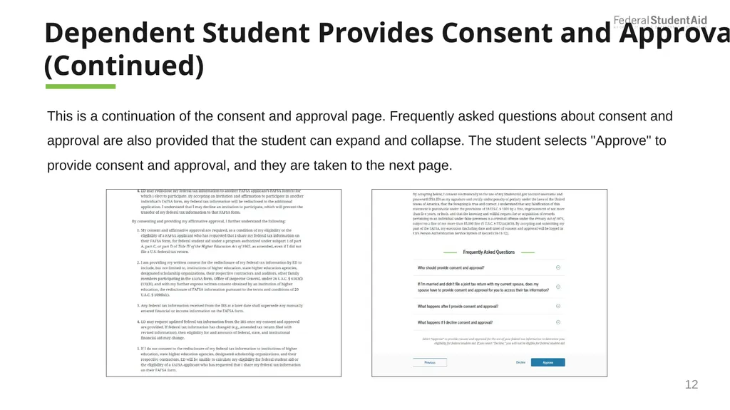 2025–26 FAFSA® Overview October 2024 Dependent - slide 12 of 103