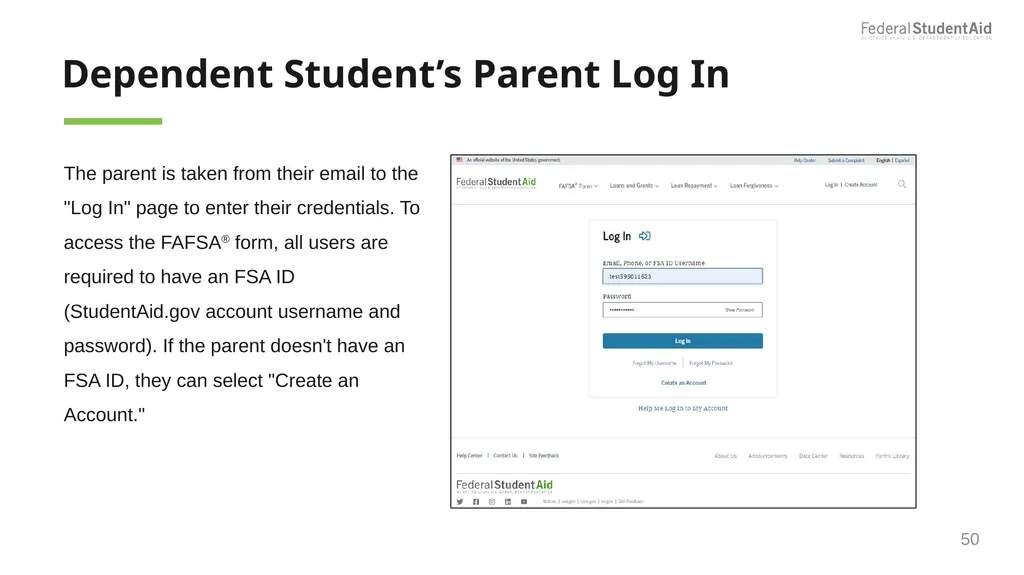 2025–26 FAFSA® Overview October 2024 Dependent - slide 50 of 103