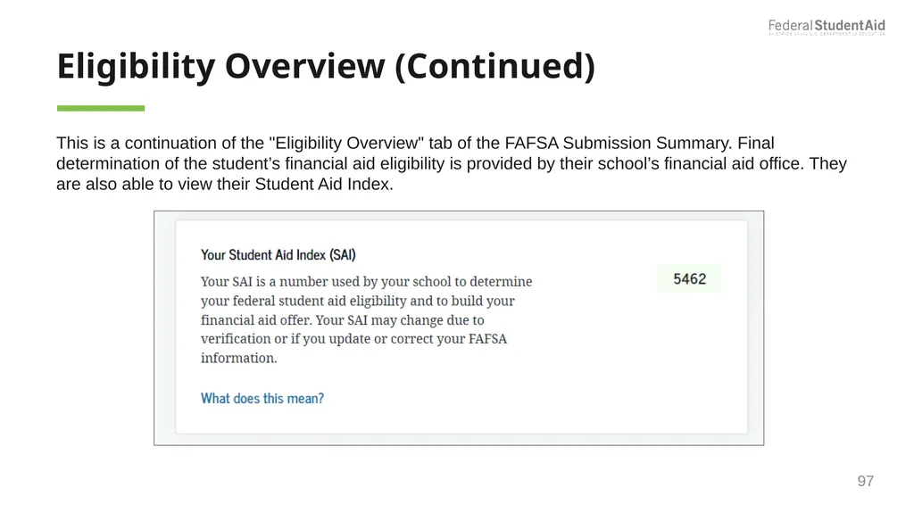 2025–26 FAFSA® Overview October 2024 Dependent - slide 97 of 103