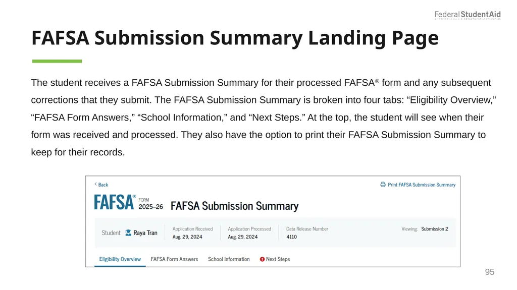 2025–26 FAFSA® Overview October 2024 Dependent - slide 95 of 103