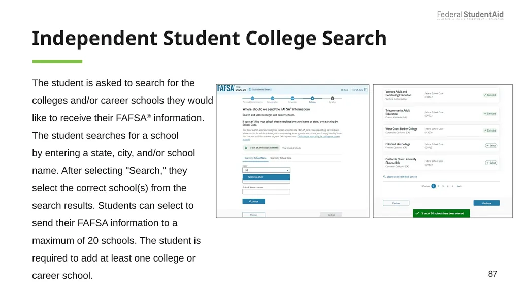 2025–26 FAFSA® Overview October 2024 Dependent - slide 87 of 103