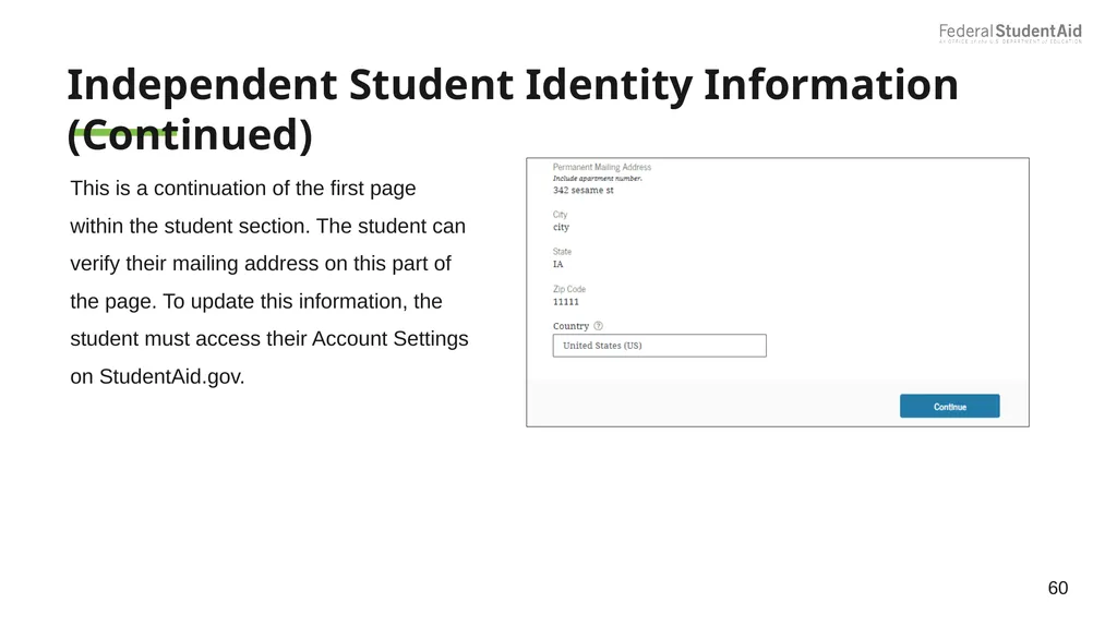 2025–26 FAFSA® Overview October 2024 Dependent - slide 60 of 103
