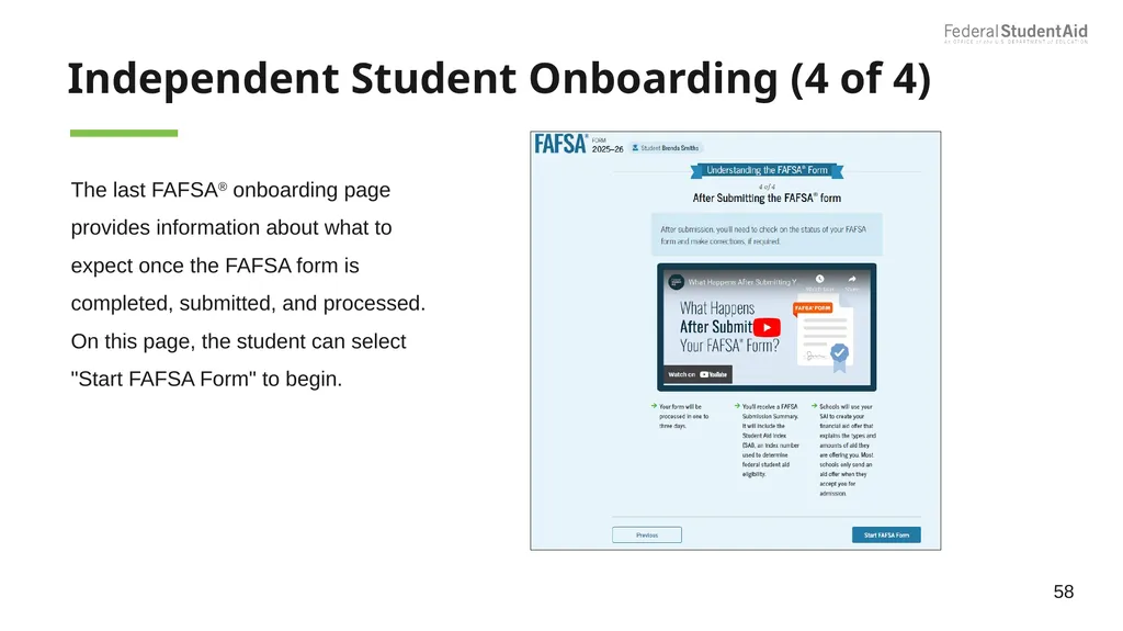 2025–26 FAFSA® Overview October 2024 Dependent - slide 58 of 103