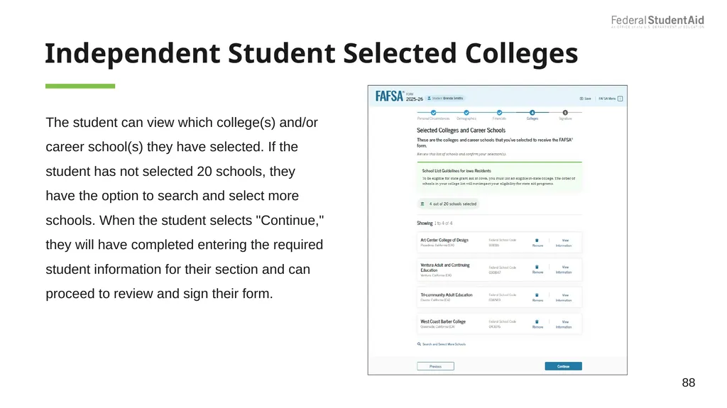 2025–26 FAFSA® Overview October 2024 Dependent - slide 88 of 103