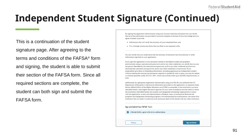 2025–26 FAFSA® Overview October 2024 Dependent - slide 91 of 103