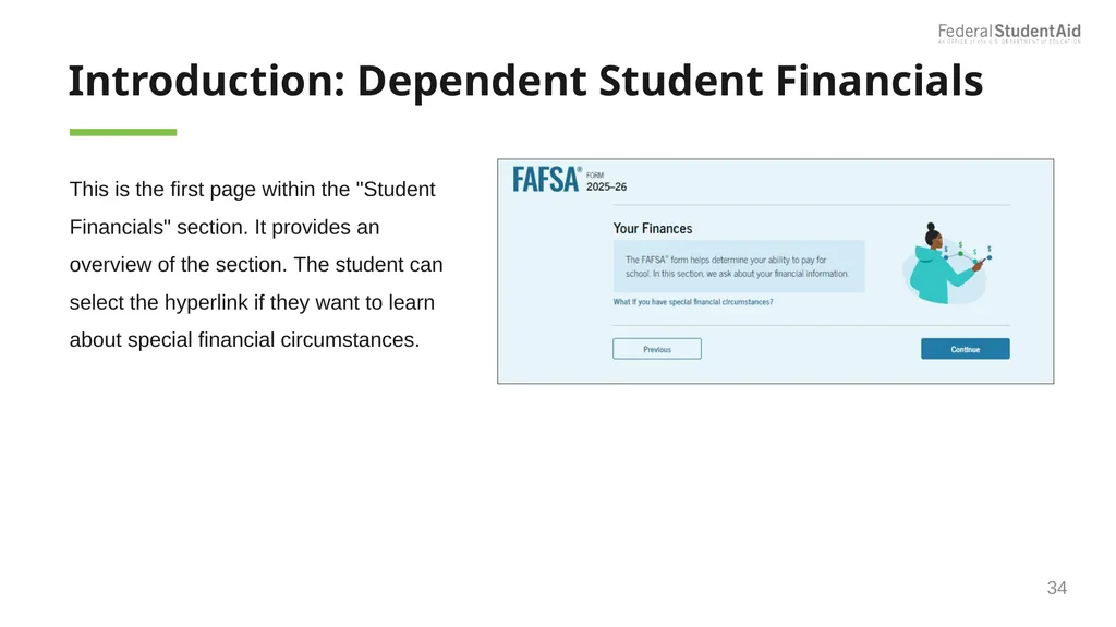 2025–26 FAFSA® Overview October 2024 Dependent - slide 34 of 103