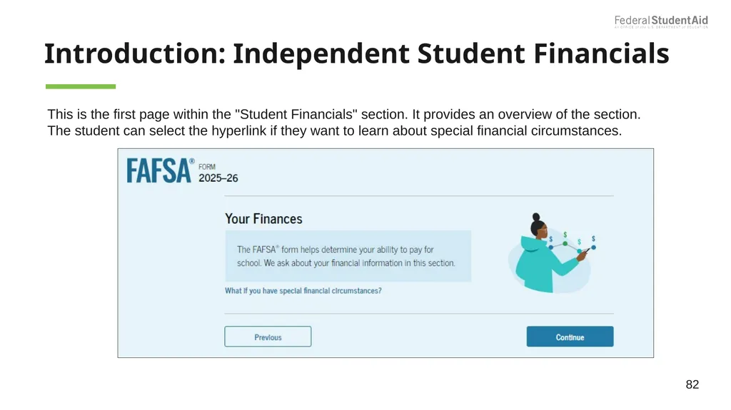 2025–26 FAFSA® Overview October 2024 Dependent - slide 82 of 103