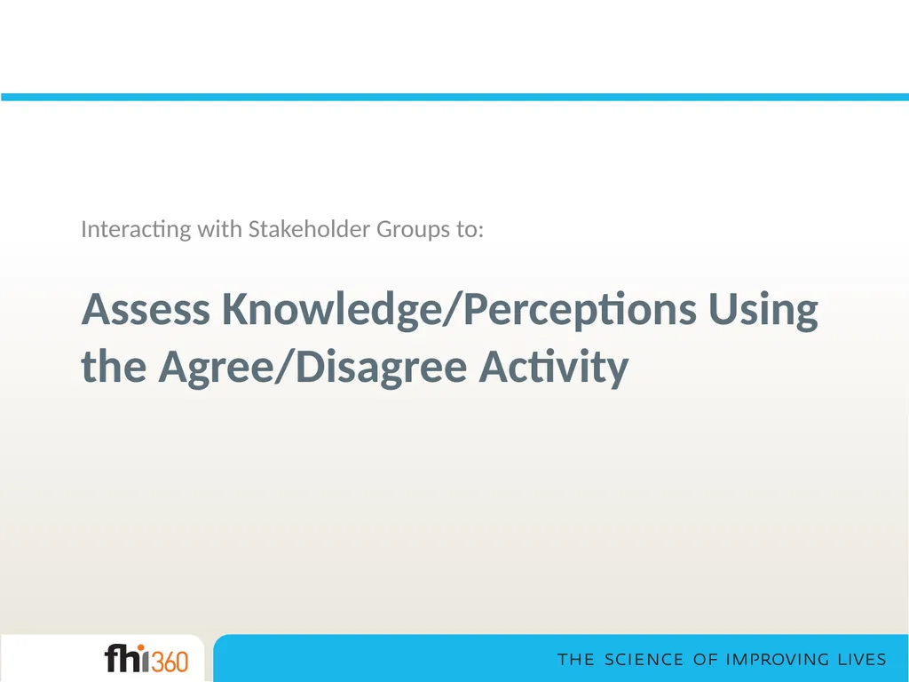 Stakeholder Engagement— Toolkit Orientation and - slide 18 of 33