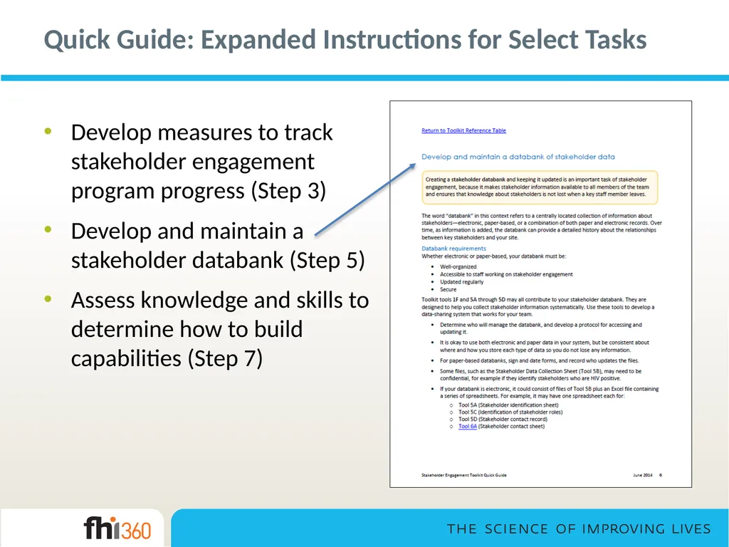 Stakeholder Engagement— Toolkit Orientation and - slide 13 of 33