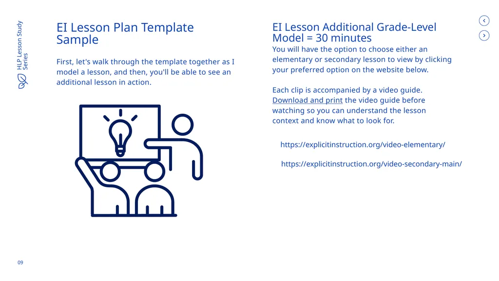 USE EXPLICIT INSTRUCTION HLP Lesson Study - slide 8 of 11