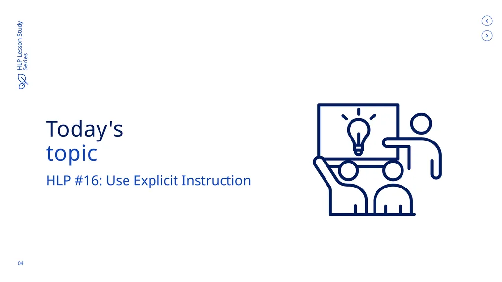 USE EXPLICIT INSTRUCTION HLP Lesson Study - slide 4 of 11