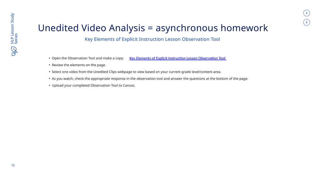 USE EXPLICIT INSTRUCTION HLP Lesson Study - slide 9 of 11