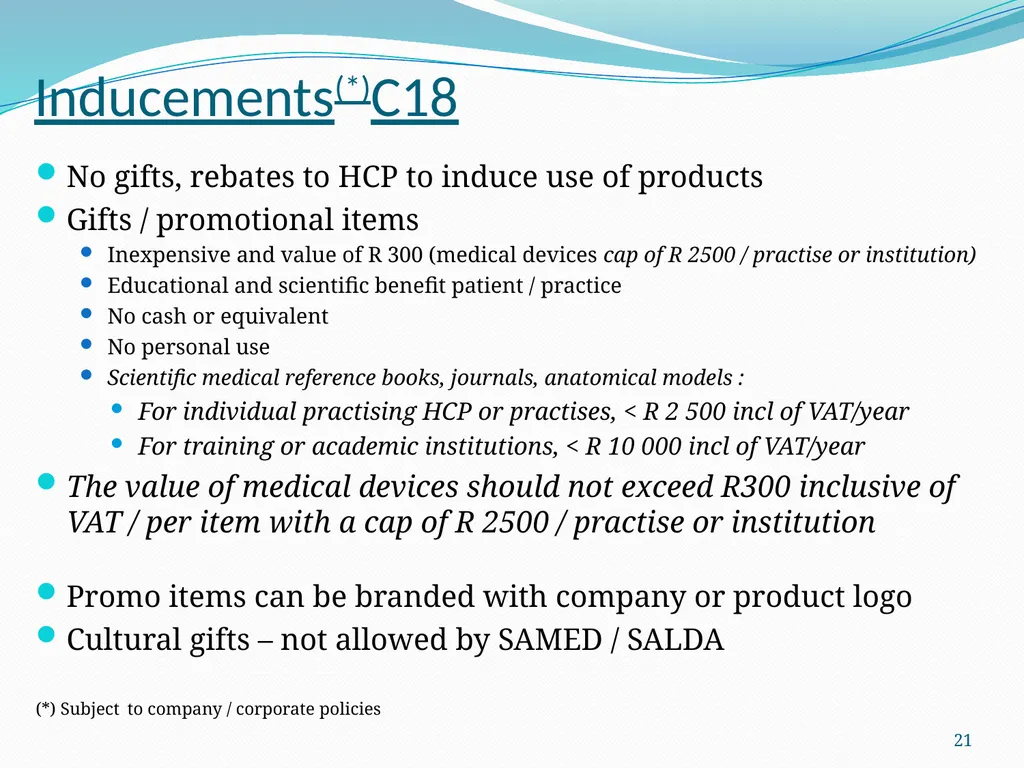 SA Marketing Code of Practice Steve Speller What - slide 21 of 29